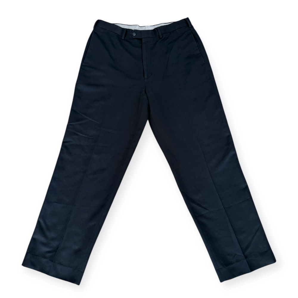 Roundtree & Yorke Men's‎ Easy Care Dress Pants 36x32 Black Straight Leg